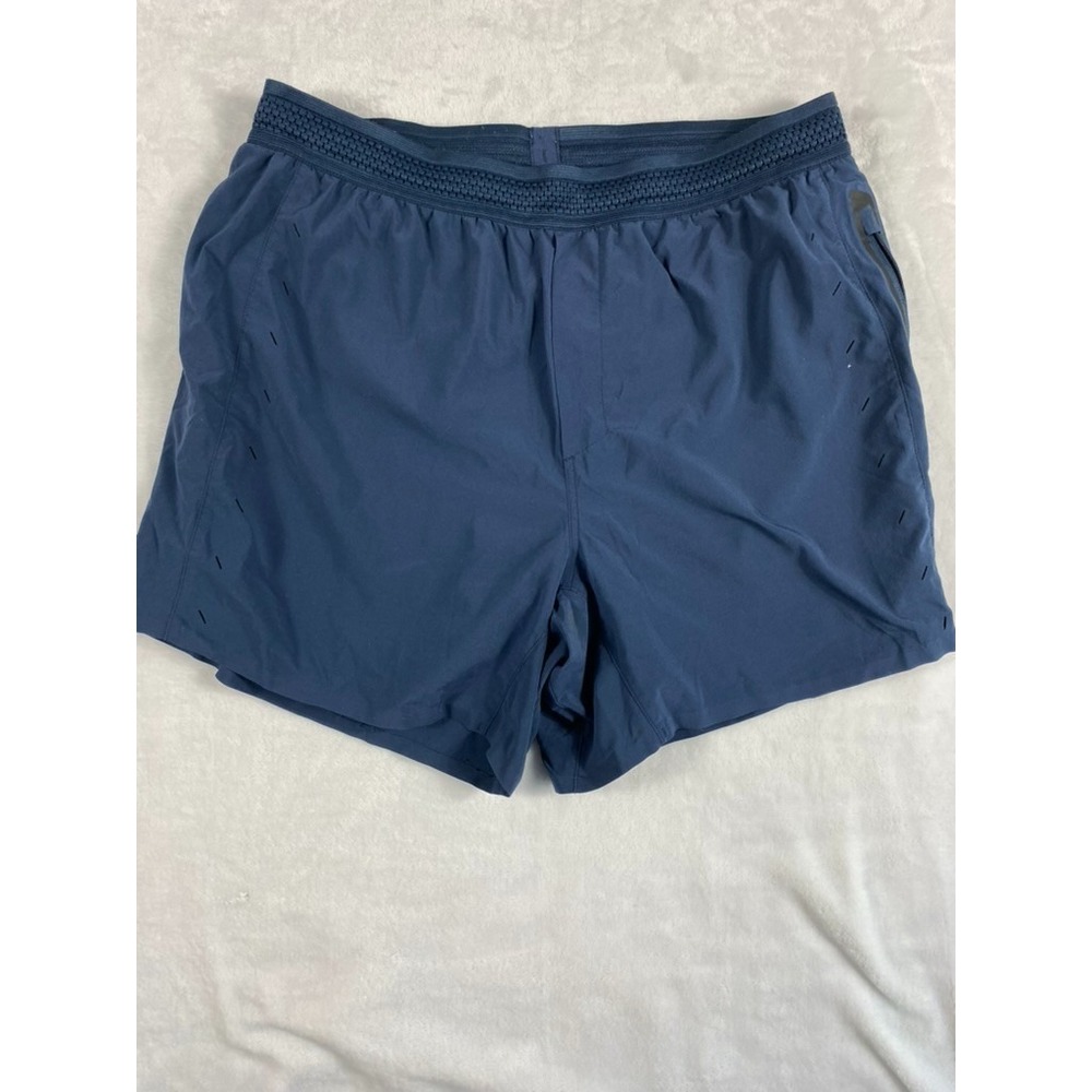 Ten Thousand The Session Short Sz L Blue Lined Crossfit Gym MSRP $88